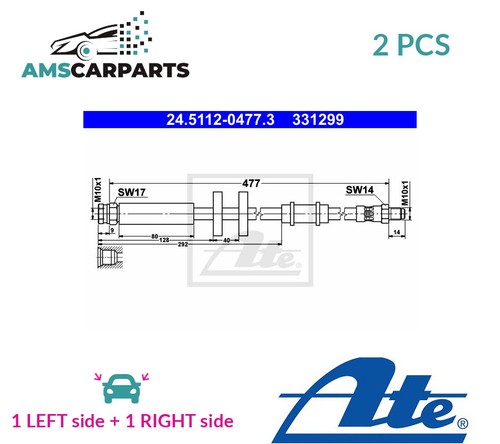 Brake hose line pipe front - hose,