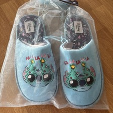 Disney Lilo & Stitch Christmas Slippers Ladies Gift Bag Size M 5-6