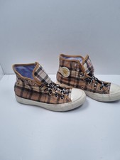 Bershka converse trainers limited edition Tartan pattern Uk Size 4