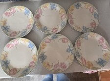 6 x Crown Dynasty 26.5cm floral dinner plates | Condition as pictured
