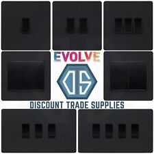 BG Evolve Matt Black Light Switches 2 Way 1,2,3 & 4 Gang Light Switch Screwless