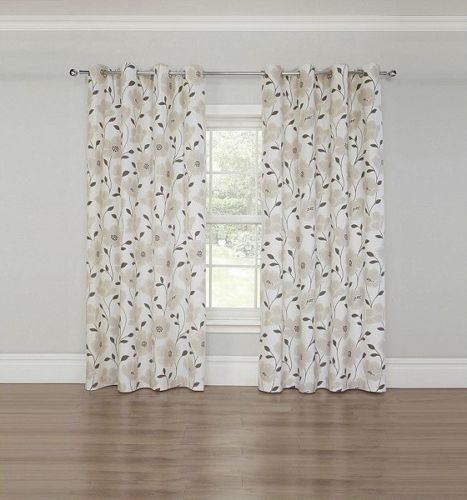 Leaf print curtains lined - curtains,