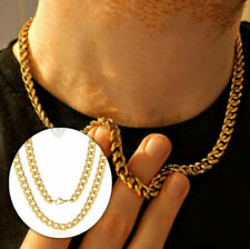 5MM CURB Mens Necklace Silver Chain Cuban - Stainless Steel Gold Neck Link Chain