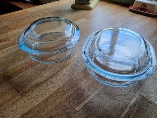 Pyrex clear glass casserole - pyrex,
