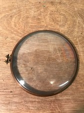 146a  Vintage Smiths Mantle Clock Metal  Hinged Face Glass 18.2cm Diameter