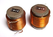 Pair Speaker Crossover Inductors / Coils 2.7mH / 1.25mm wire /Heavy Ferrite Core