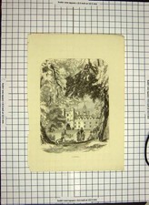 Original Old Antique Print