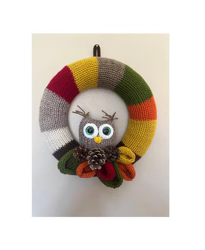 Autumn owl wreath - autumn,