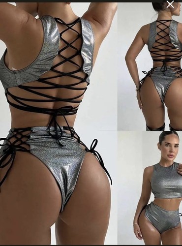 Women shiny outfit strappy - outfit,