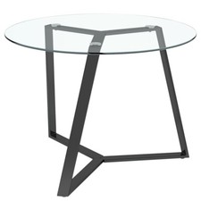 100cm Glass Top Dinette Circle
