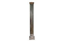 Antique Indian Teak Wood And Stone Set of 2 Pillars