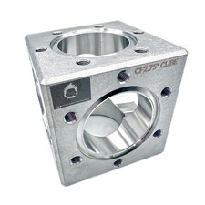 CF Conflat flange 2.75" 6-ways cube UHV chamber, Inch tap 1/4"-20, 1.57" bore
