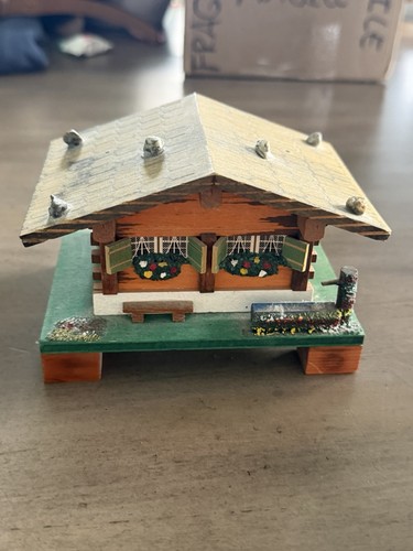 Vintage swiss chalet music box - swiss,