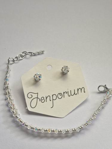Handmade crystal bracelet - ab,