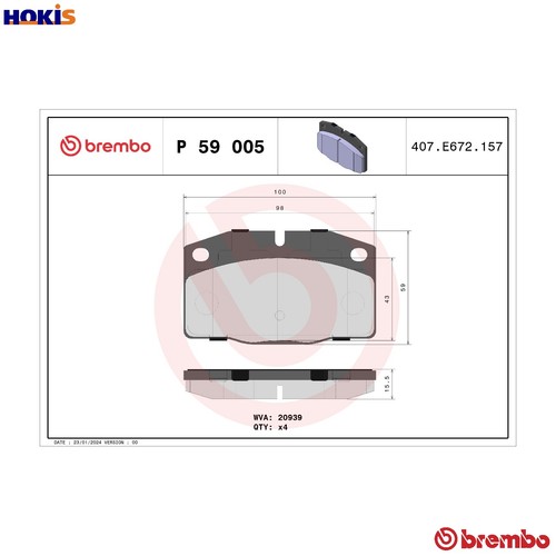 Brake pad set - pad,