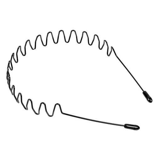 Black metal sports hairband - metal,