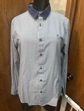 Mens  The Spitalfields Shirt Co.  Blue and white check long sleeve shirt Size M