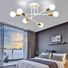 6 Head Gold Flush Mounted Ceiling Light Fixture Sputnik Chandelier Ceiling Light