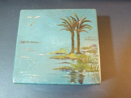 Vintage old square sweet - vintage, tin