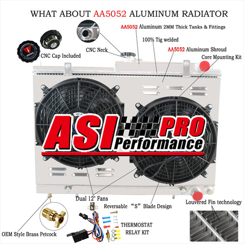 Row radiator shroud - radiator, fan
