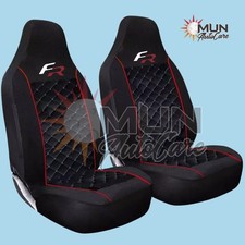 Premium Quilted Car Seat Covers Red Piping & Logo –Custom Fit for SEAT Ibiza FR