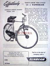 SUNBEAM 'Sports Tourist Model SW3' Bicycle Advert : Small 1950 Print