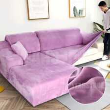 VELVET Elastic STRETCH SOFA COVERS Settee Slipcover Protector 1/2/3/4 Seater