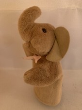 MERRYTHOUGHT ELEPHANT PINK RIBBON BOW SOFT PLUSH  HAND PUPPET 11”