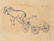 Horse-drawn carriage pen and