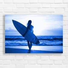 Surfer Girl Silhouette At