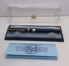 VINTAGE WH SMITH BLACK MESSENGER FOUNTAIN PEN 23 CARAT GOLD-PLATED NIB & TRIM