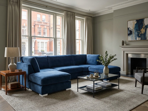 Large shaped corner sofa - u,