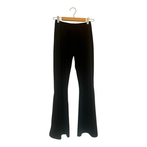 Black velvet velour flared - black,