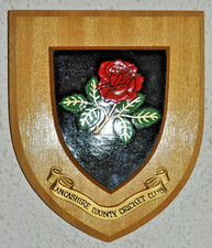 Lancashire County Cricket Club wall plaque shield crest