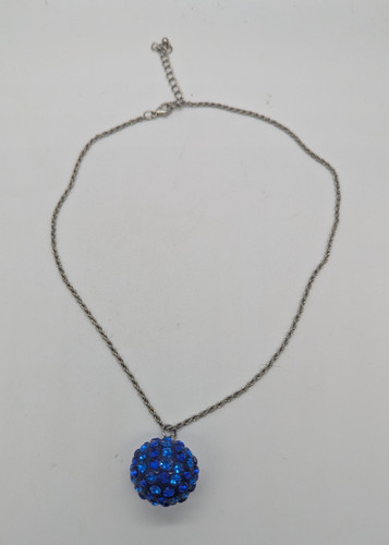 Sparkling blue shamballa ball - blue,