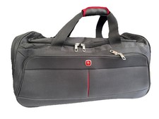 Wenger Swiss Gear Black Travel Duffle Bag Telescopic Handle 2 Wheels 64x30x30cm