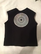 Mens Womens Boys Girls Black Neoprene Retro Waistcoat Medium Large Wetsuit Style