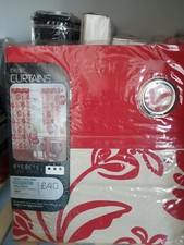 Next Red/Cream Eyelet Curtains