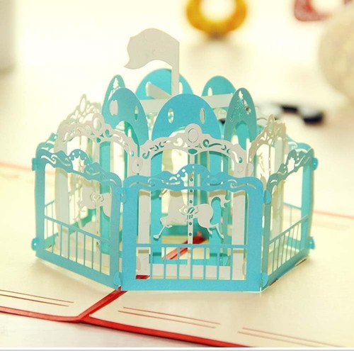 Carousel kirigami papercraft - kirigami,