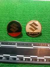 x2 SUZUKI  MOTORCYCLE BADGES  WHITE & BLACK