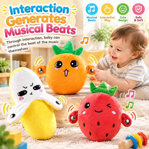 Fruit piano plush - piano, touch