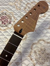 Low price 22Fret Roasted Flame Maple Electric guitar neck part roewood