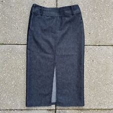 Vintage Y2K French Connection FCUK Jeans Denim Slit Pencil Midi Skirt Size 6