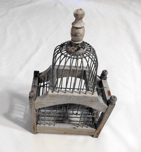 Vtg wooden domed - wooden, bird
