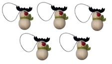 Set of 5 Wooden Reindeer