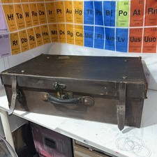 Large Antique Army & Navy Cooperative Society Leather Trunk