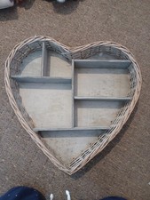 Wicker Heart Shelf Wall Hanger