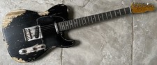 Telecaster Black Nitro Heavy Relic Vintage Style Handmade Guitar Black PickGuard