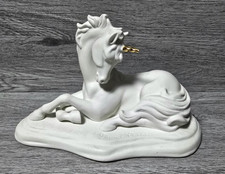 Vintage 1986's Franklin Mint By David Cornell UNICORN Matte Porcelain Figurine