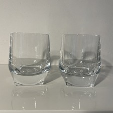 Rare Smith And Wesson Heavy Crystal Embossed Rock Whisky Glasses - Thick Base